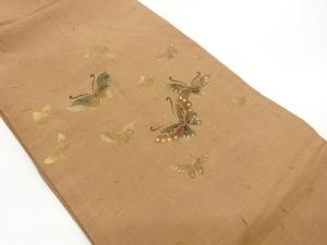 ひげ紬金彩蝶模様名古屋帯